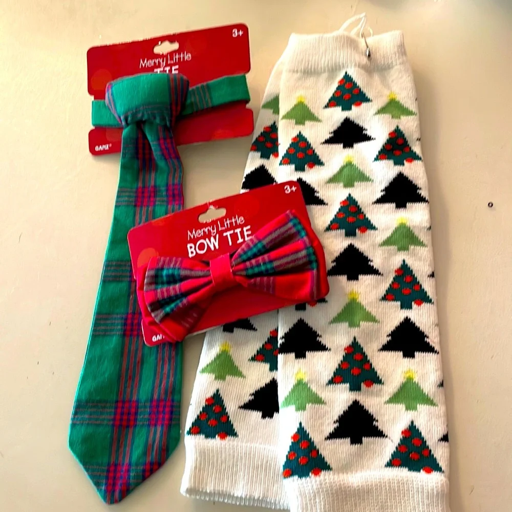 NWT Tie, Bow Tie and Leg Warmers